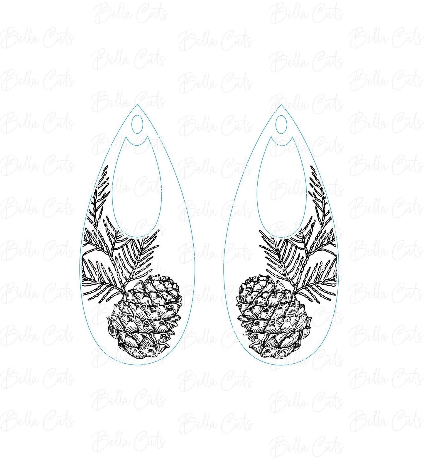 Leaf and acorn laser cut earring SVG file for wood or acrylic