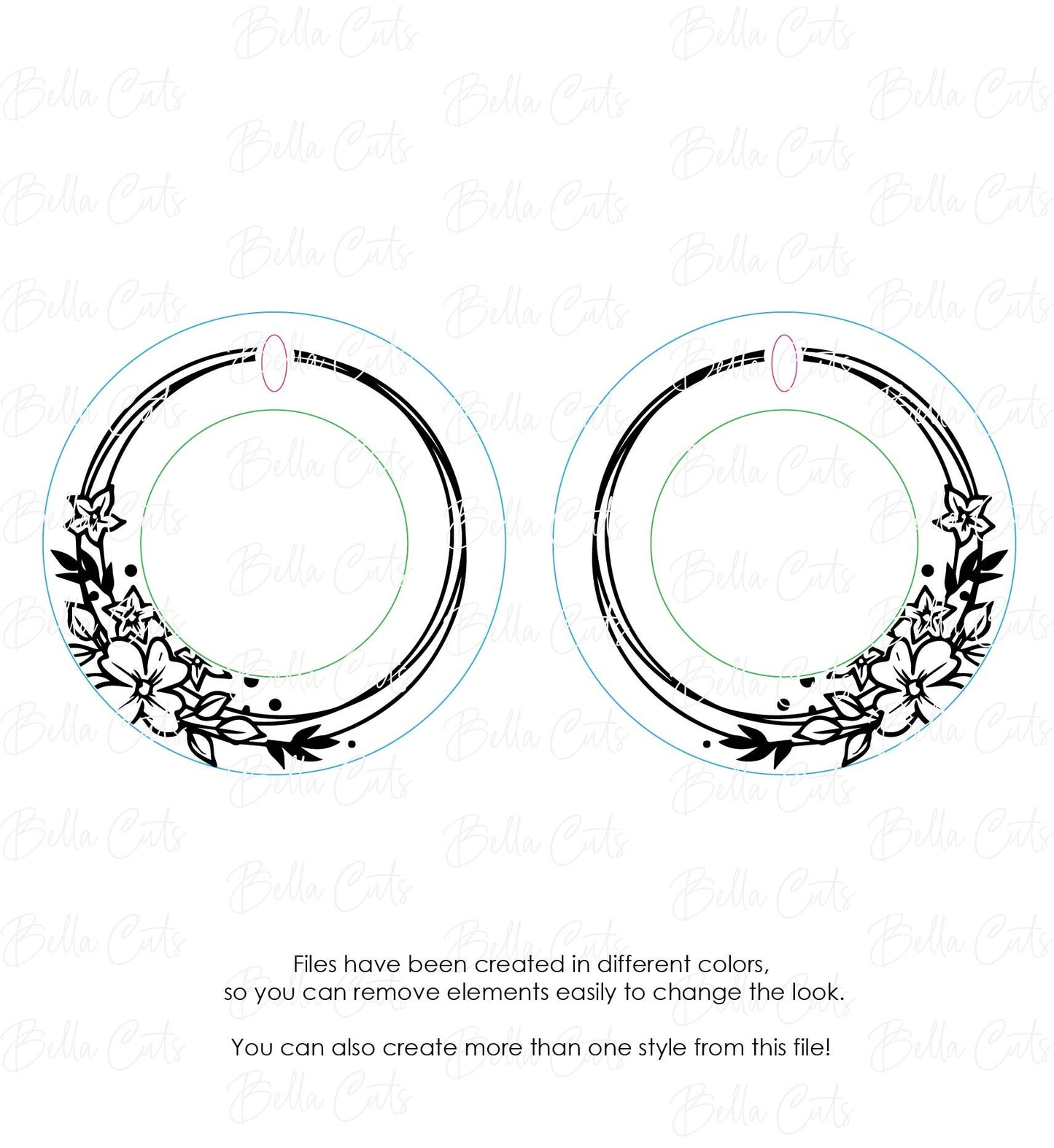 Floral Rustic Laser Cut Laser Engraved Earrings Digital File Download, SVG DXF, Glowforge Ready, Commercial Use #140