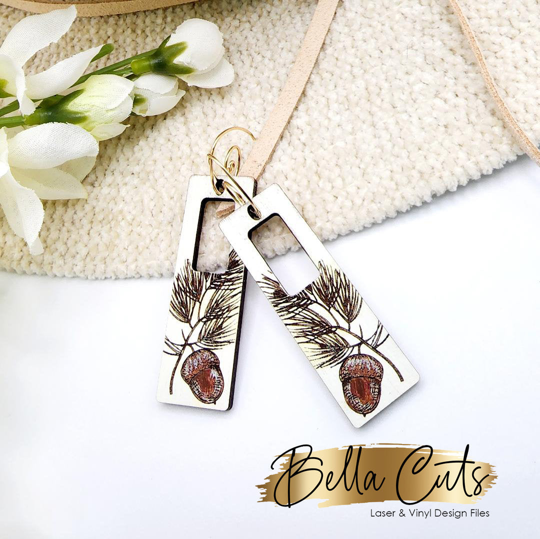 Pinecone laser cut earring SVG file for wood or acrylic