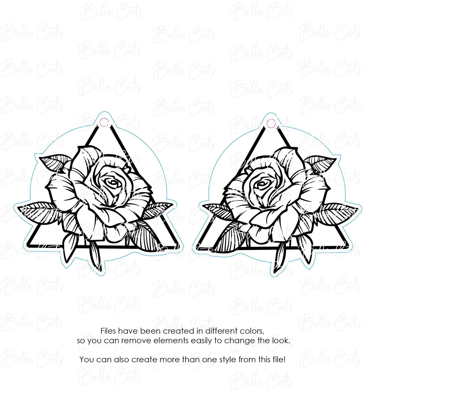 Floral Laser Cut Earrings Laser Engraved Earrings Digital File Download, SVG DXF, Glowforge Ready, Commercial Use #134