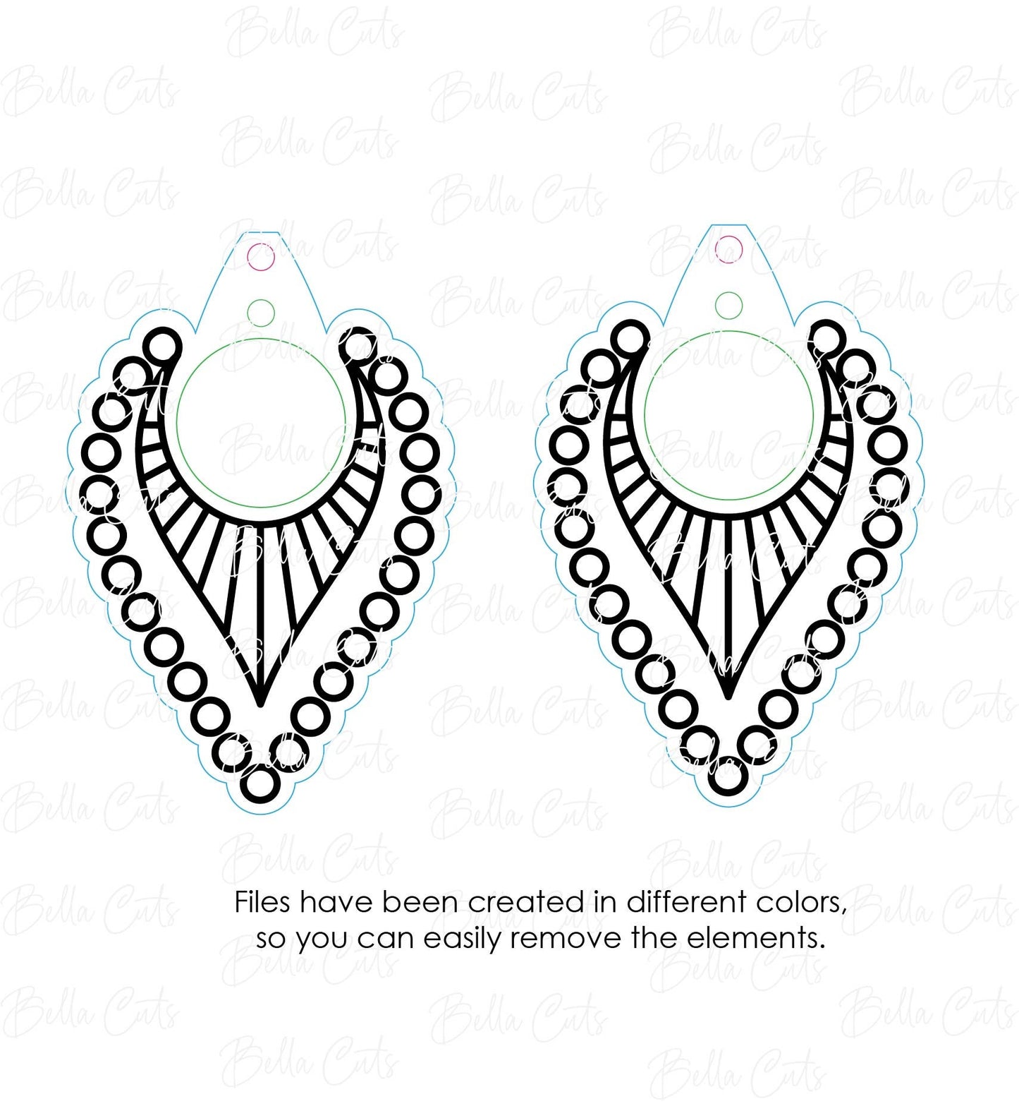 Henna Inspired Laser Cut Engraved Earrings, Digital File Download, SVG DXF, Glowforge Ready, Commercial Use #199
