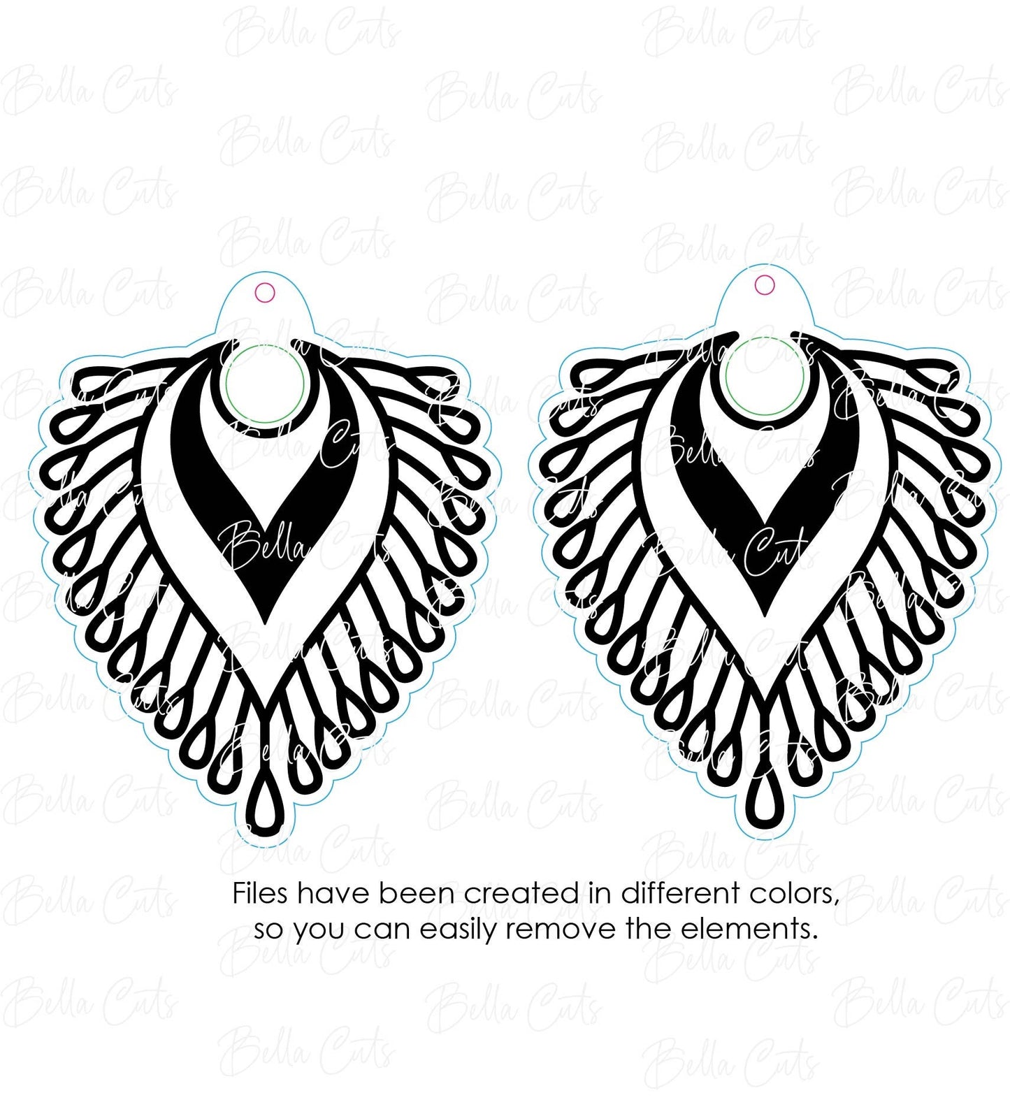 Henna Inspired Leaf Laser Cut Engraved Earrings, Digital File Download, SVG DXF, Glowforge Ready, Commercial Use #196