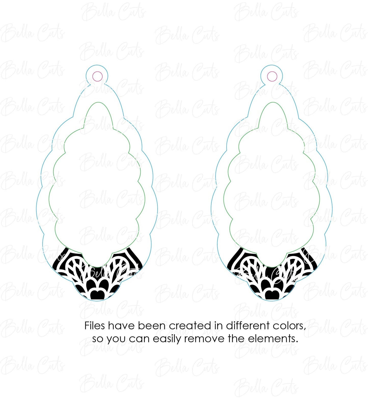 Mandala Cutout Laser Cut Engraved Earrings, Digital File Download, SVG DXF, Glowforge Ready, Commercial Use #225