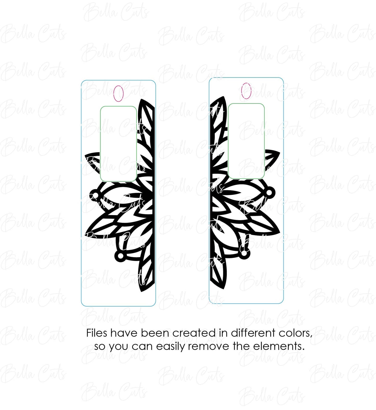 Mandala Floral Engraved Earrings, Digital File Download, SVG DXF, Glowforge Ready, Commercial Use #216