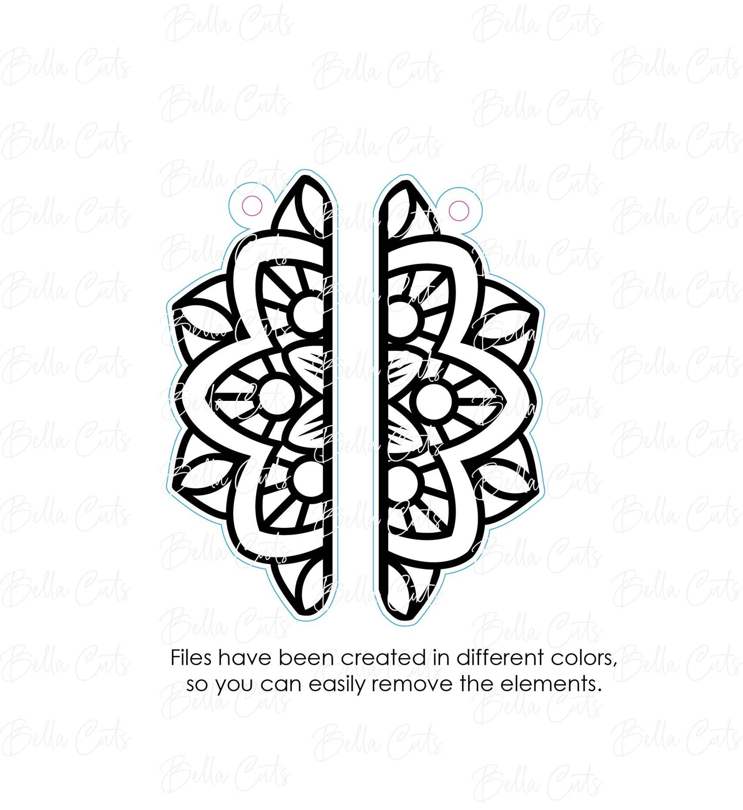Mandala Laser Cut Laser Engraved Earrings Digital File Download, SVG DXF, Glowforge Ready, Commercial Use #221
