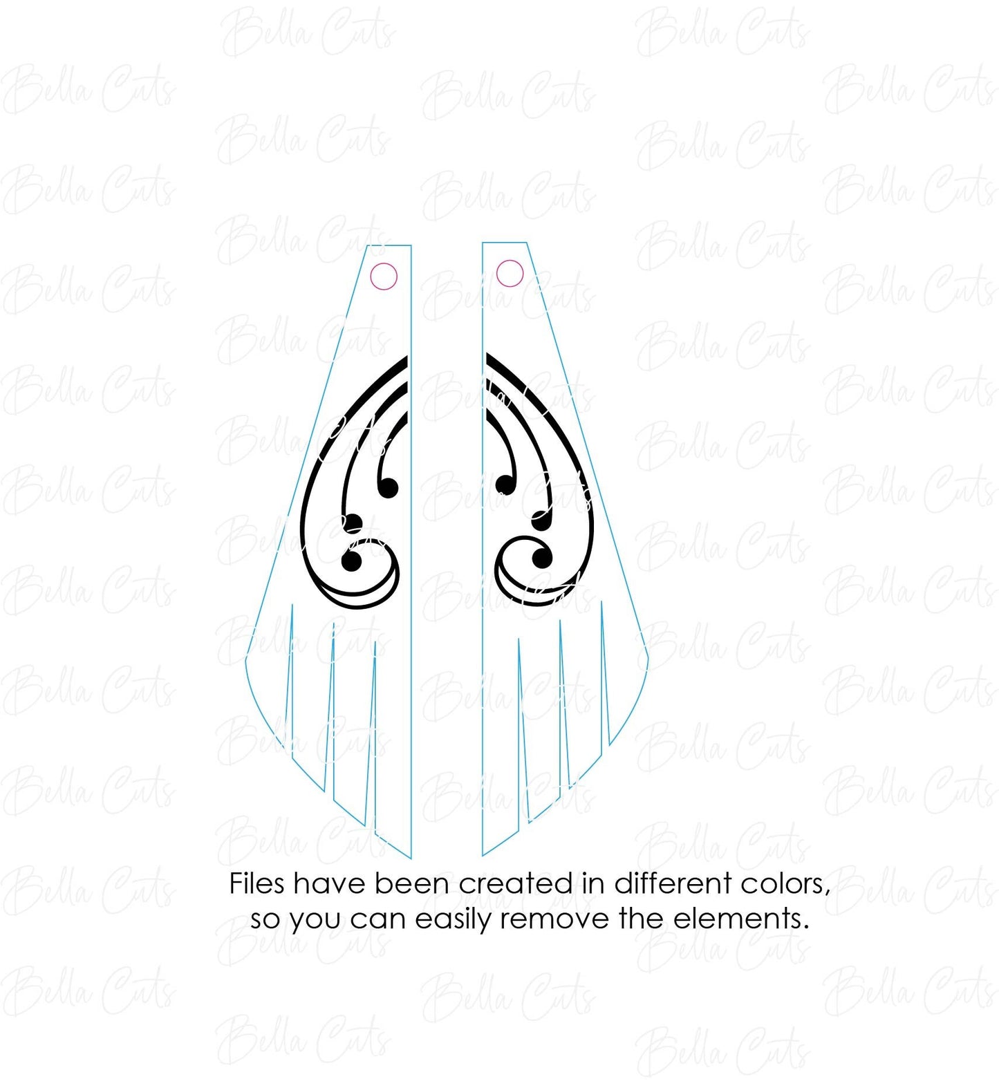 Simple Wing Scroll Laser Cut Engraved Earrings, Digital File Download, SVG DXF, Glowforge Ready, Commercial Use #243