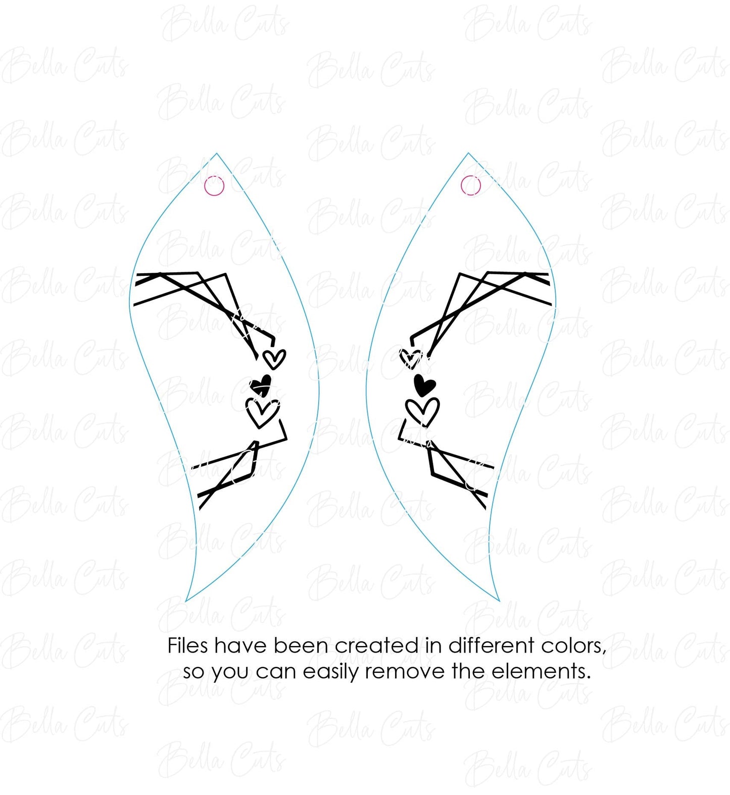 Heart Earring File, Valentine Earring, Glowforge Files, Earring Svg, Laser Cut Files, Digital File Download, SVG DXF, Commercial Use #266