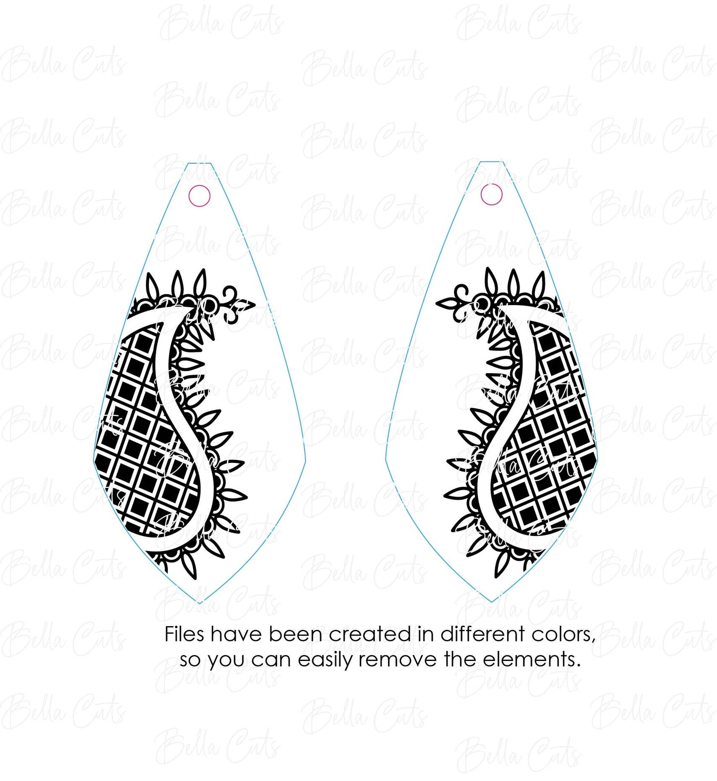 Mandala Dangle Laser Cut Engraved Earrings, Digital File Download, SVG DXF, Glowforge Ready, Commercial Use #240