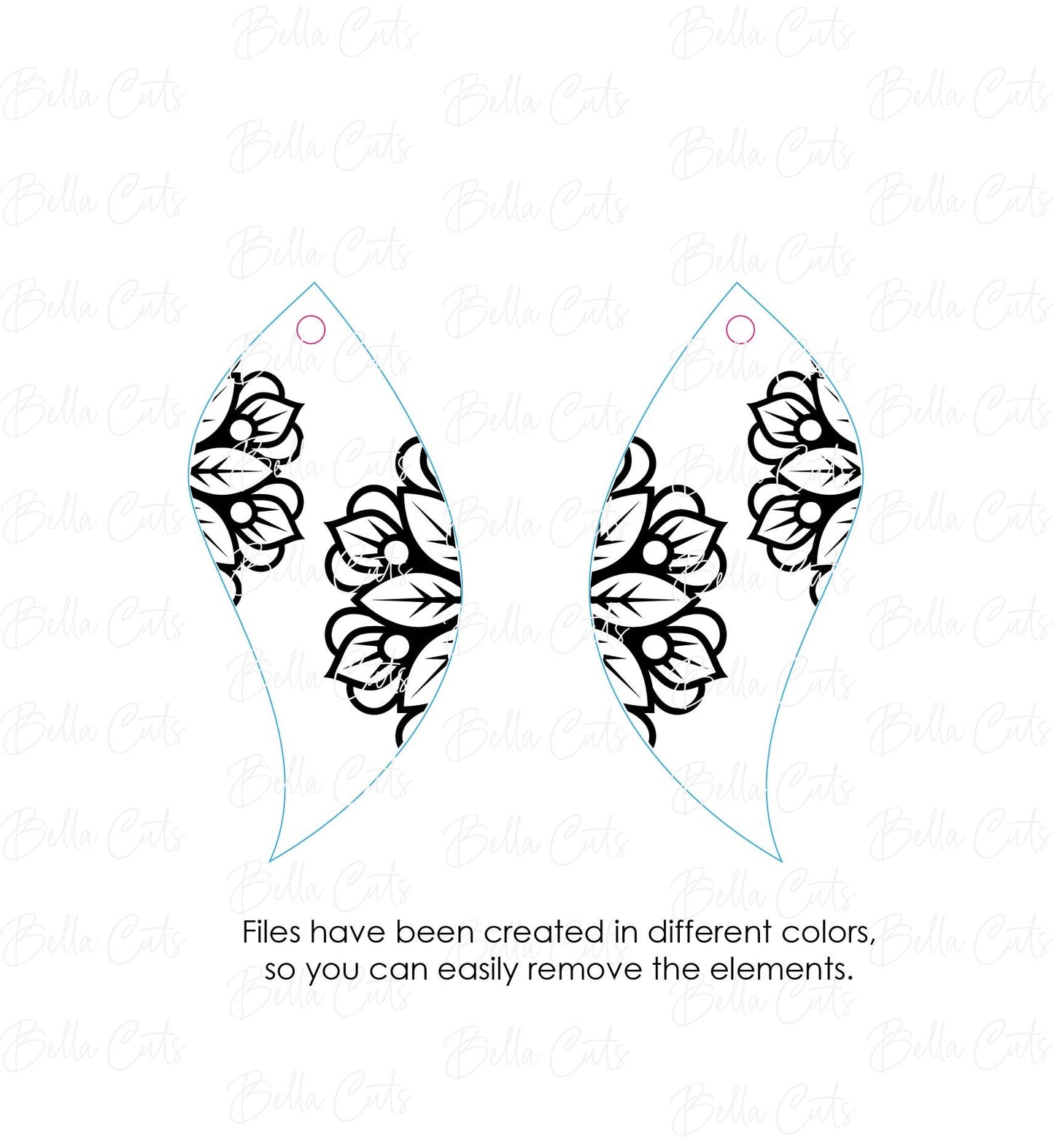 Mandala drop Cut Engraved Earrings, Digital File Download, SVG DXF, Glowforge Ready, Commercial Use #228