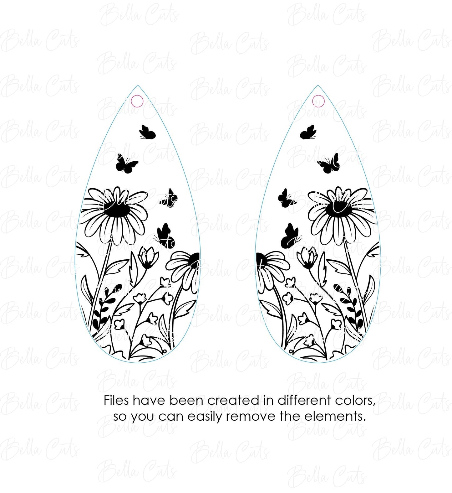 Butterfly Earring Dangle laser cut dangle earring SVG file for wood or acrylic #263