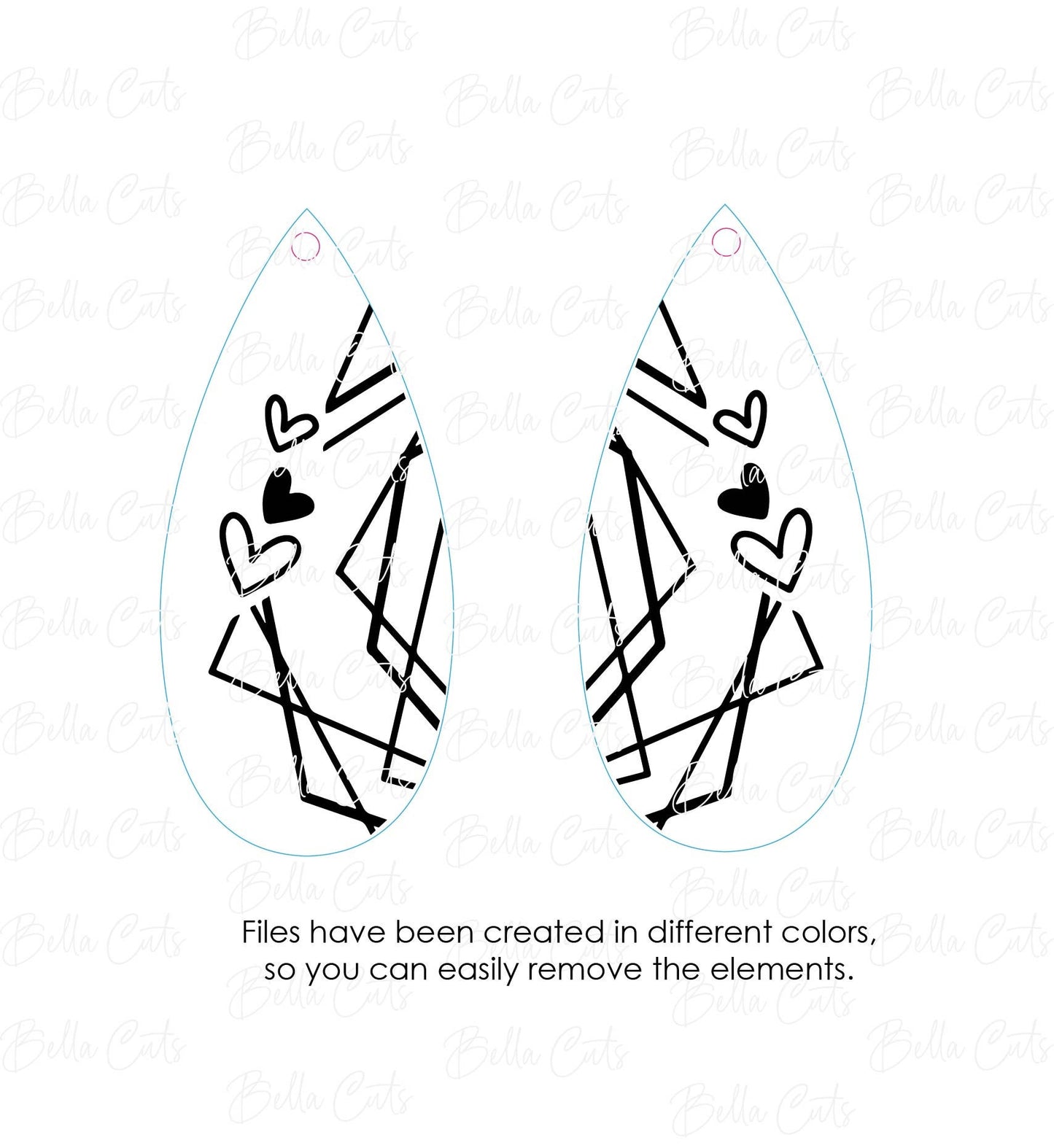Heart Earring File, Valentine Earring, Glowforge Files, Earring Svg, Laser Cut Files, Digital File Download, SVG DXF, Commercial Use #267