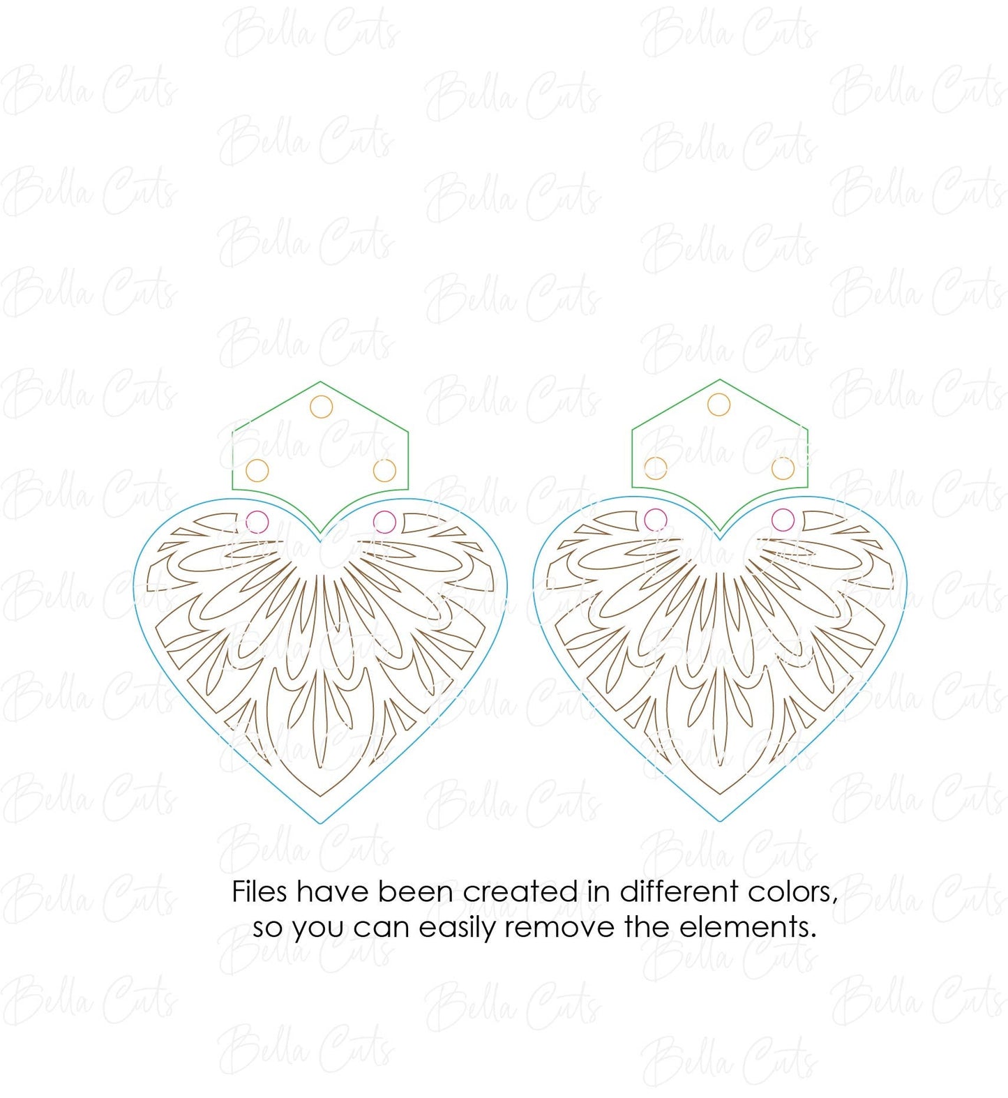 Heart Valentine Drop Earring, Laser Cut Engraved Earrings, Digital File Download, SVG DXF, Glowforge Ready, Commercial Use #318