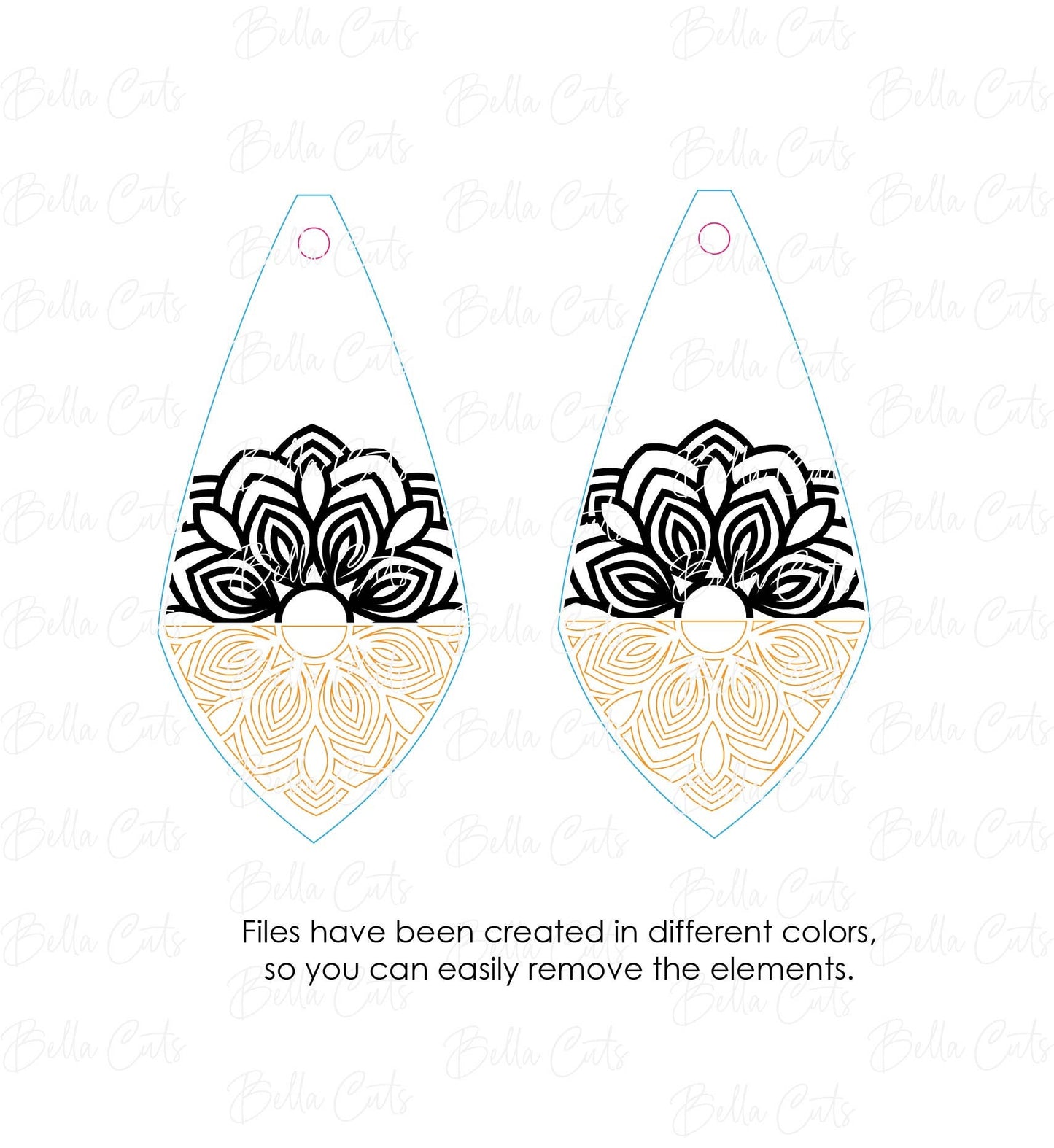 Mandala Earring Laser Cut Engraved Earrings, Acrylic Laser Digital File Download, SVG DXF, Glowforge Ready, Commercial Use #279