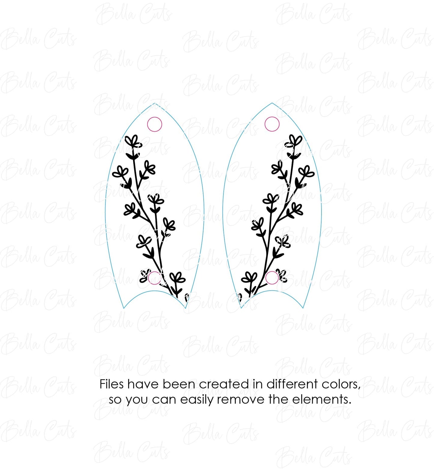 Floral Cherry Blossom Drop Laser Cut Engraved Earrings, Digital File Download, SVG DXF, Glowforge Ready, Commercial Use #273