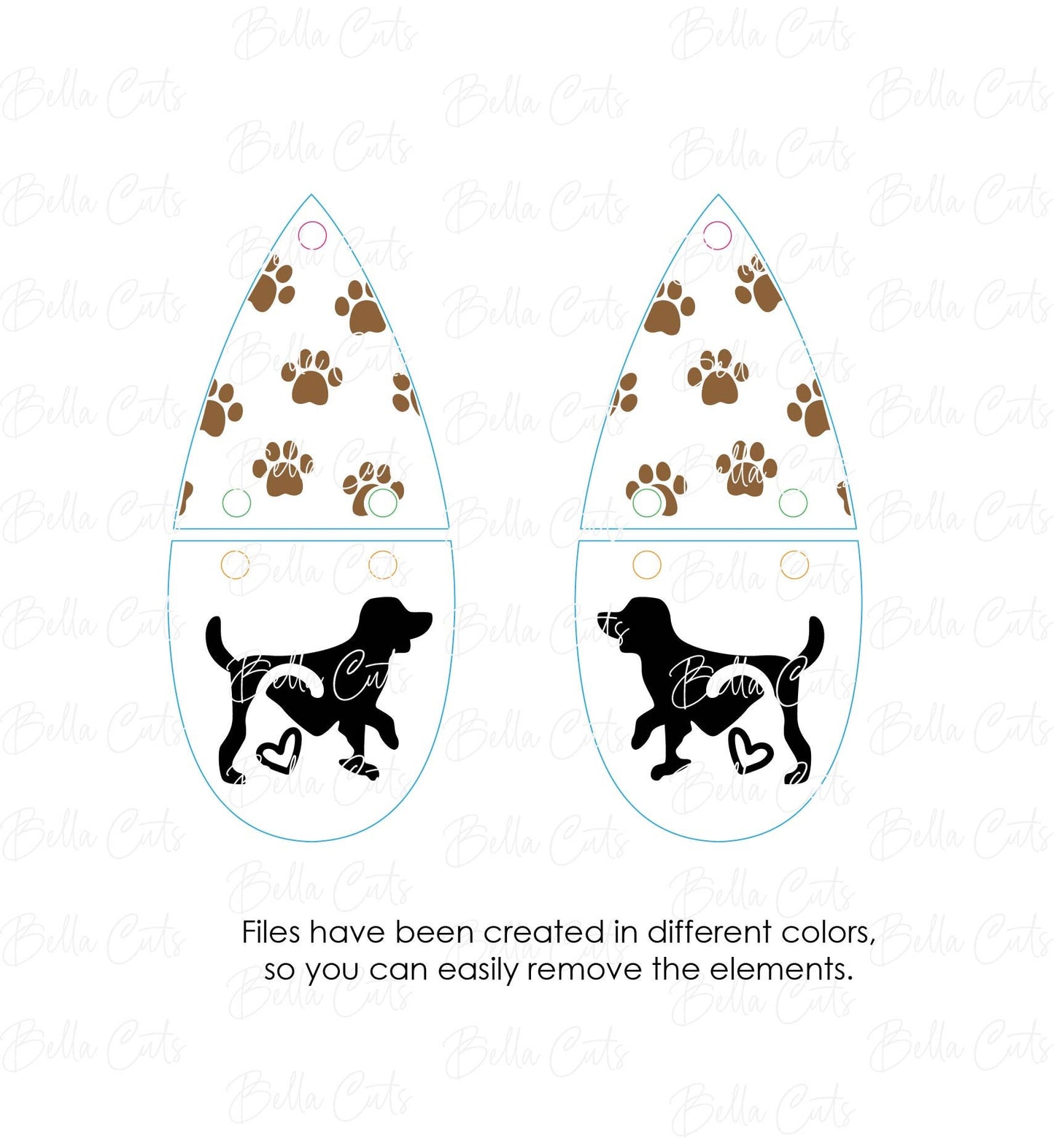 Dog Cat Pet Laser Cut Engraved Earrings, Digital File Download, SVG DXF, Glowforge Ready, Commercial Use #270
