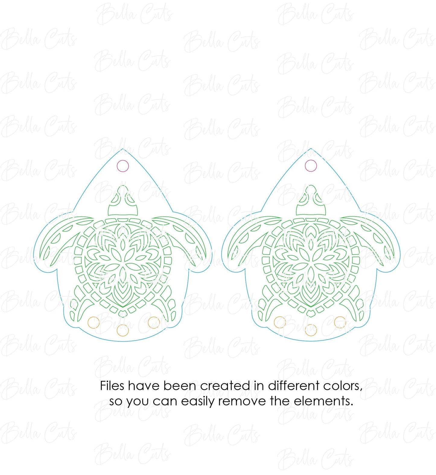 Sea Turtle Flower Earrings Svg, Laser Cut File, Earring Design Files, Beach Wood Earrings Svg, Acrylic Earring Svg, Commercial Use #336