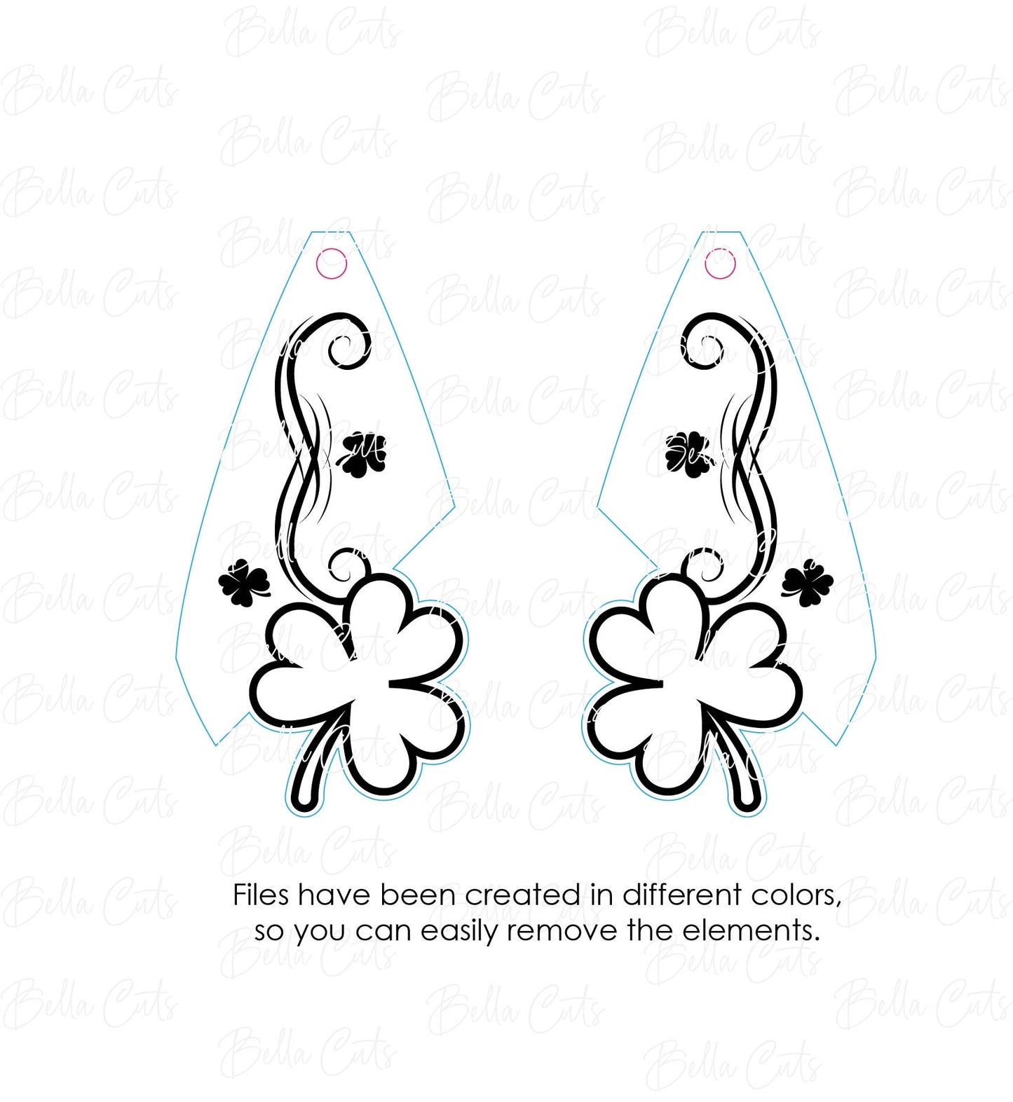 St. Patricks Day Earrings Svg, Laser Cut File, Irish Design Files, Shamrock Wood Earrings Svg, Acrylic Earring Svg, Commercial Use #346