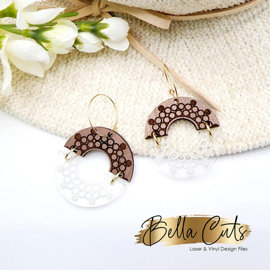 Henna Circle Design Cut Engraved Earrings, Digital File Download, SVG DXF, Glowforge Ready, Commercial Use #194