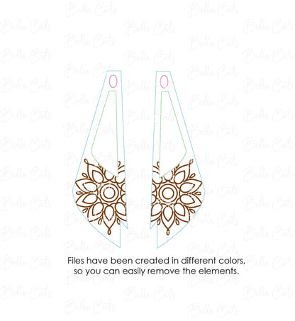 Henna Inspired Triangle Laser Cut Engraved Earrings, Digital File Download, SVG DXF, Glowforge Ready, Commercial Use #198