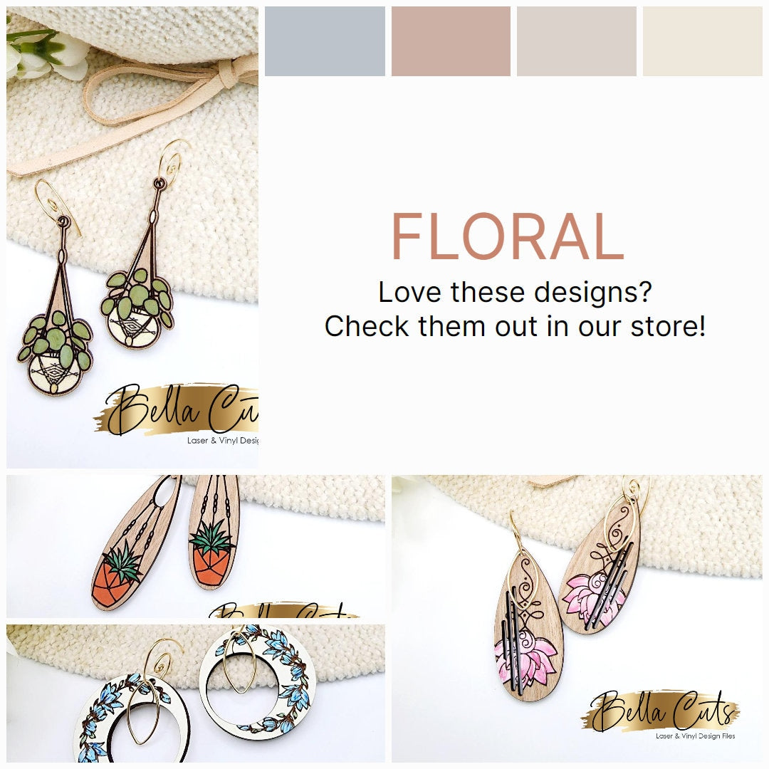 Sea Turtle Earring laser cut dangle earring SVG file for wood or acrylic, Commercial Use #337