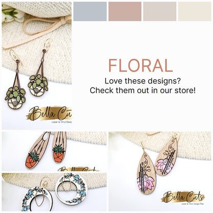 Sea Turtle Earring laser cut dangle earring SVG file for wood or acrylic, Commercial Use #337