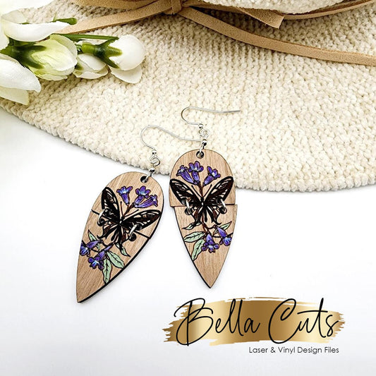 Mandala Dangle Cut Engraved Earrings, Digital File Download, SVG DXF, Glowforge Ready, Commercial Use #209
