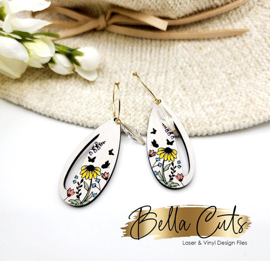Butterfly Earring Dangle laser cut dangle earring SVG file for wood or acrylic #264