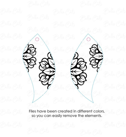Mandala drop Cut Engraved Earrings, Digital File Download, SVG DXF, Glowforge Ready, Commercial Use #228