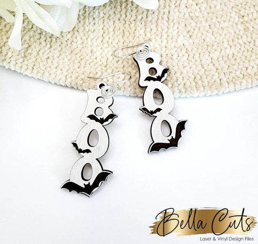 Boo Earrings, Earring Svg Files, Laser Cut Svg, Instant Digital Download #415