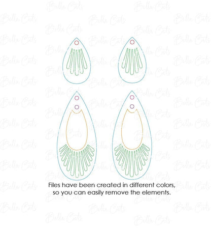 Drop Cut Out Earrings, Earring Svg Files, Laser Cut Svg, Instant Digital Download, Teardrop Earrings Glowforge File #423