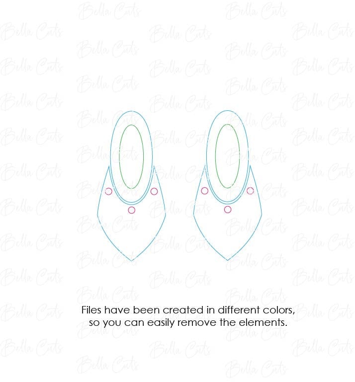 Oval Cutout Earring, Earring Svg Files, Laser Cut Svg, Instant Digital Download, Dangle Earrings Glowforge File #424