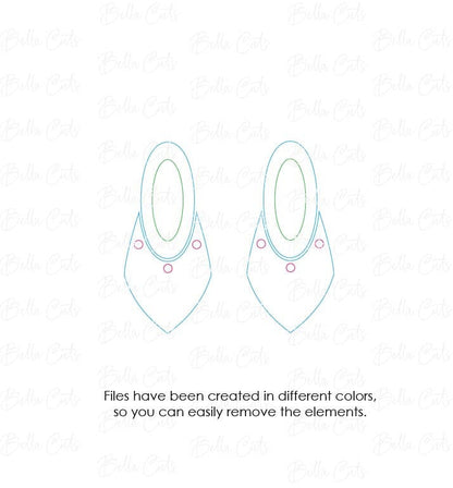 Oval Cutout Earring, Earring Svg Files, Laser Cut Svg, Instant Digital Download, Dangle Earrings Glowforge File #424