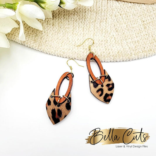 Oval Cutout Earring, Earring Svg Files, Laser Cut Svg, Instant Digital Download, Dangle Earrings Glowforge File #424