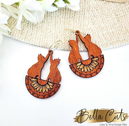Cat Earring File, Earring Svg Files, Laser Cut Svg, Instant Digital Download #416