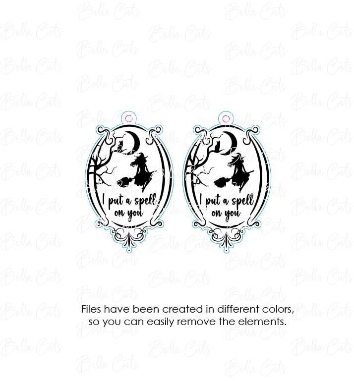 Witch Earrings Svg, Earring Svg Files, Laser Cut Svg, Instant Digital Download, Halloween Witchy Earrings #426