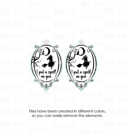 Witch Earrings Svg, Earring Svg Files, Laser Cut Svg, Instant Digital Download, Halloween Witchy Earrings #426